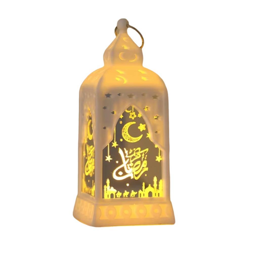 

Middle Eastern Style Eid Mubarak Lantern Lamp Vintage Ramadan Crescent Candle Lamp Islamic Style B