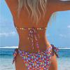 1011 New Bikini Two-piece Chest Metal Starfish Decorative Swimsuit Printed Swimsuit