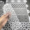 8pc Cake Mesh Cookies Drawing Chocolate Dessert Baking Stamp Stencils Fondant Decorating Plastic Spray Tool Wedding Mesh Stencil