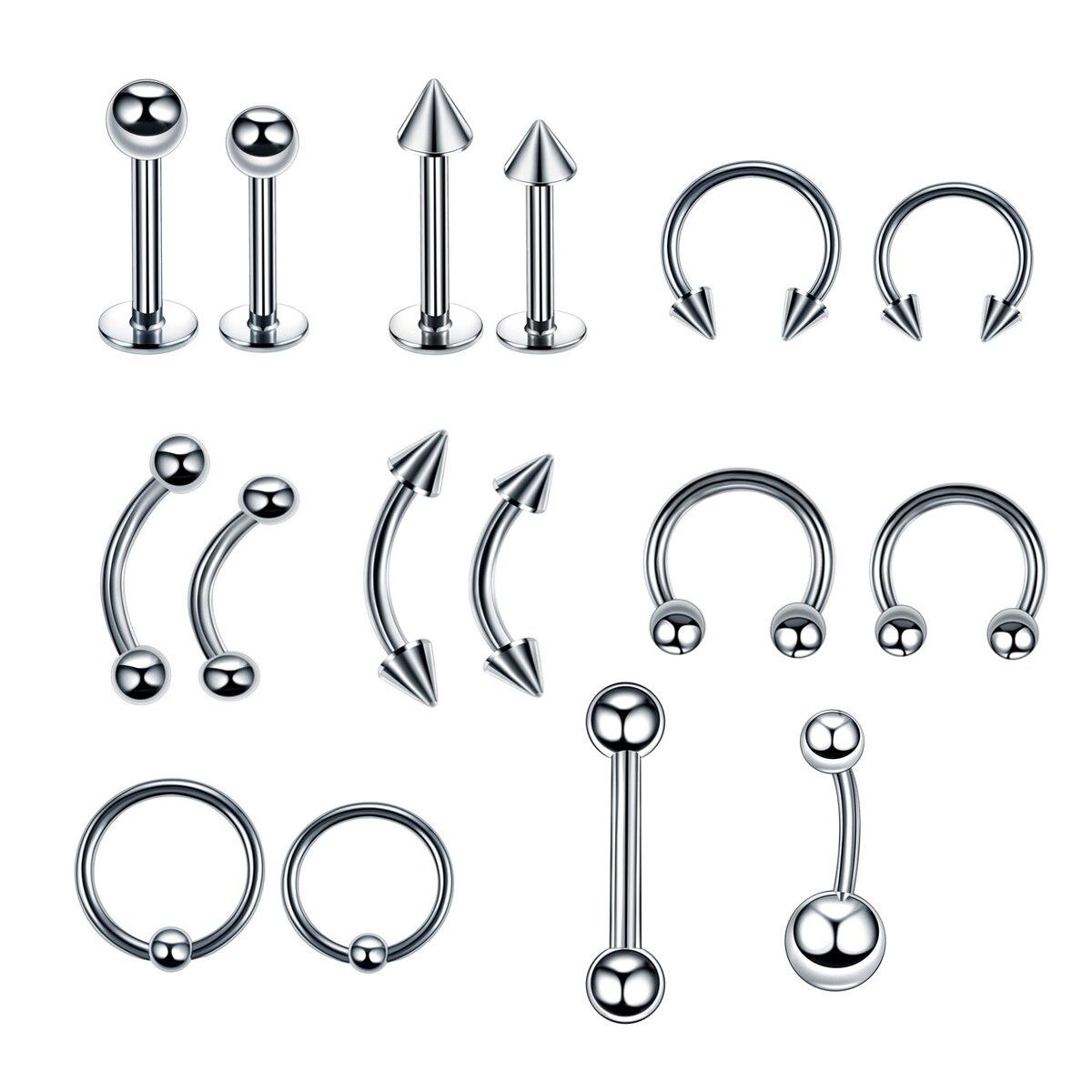 

Смешанные кольца для бровей, кольца для губ, кольцо в носу, серьги-кольца для пирсинга для женщин и мужчин, хирургическая сталь 316L, винтовой конус, ювелирные изделия для тела 1,2*8*3 мм