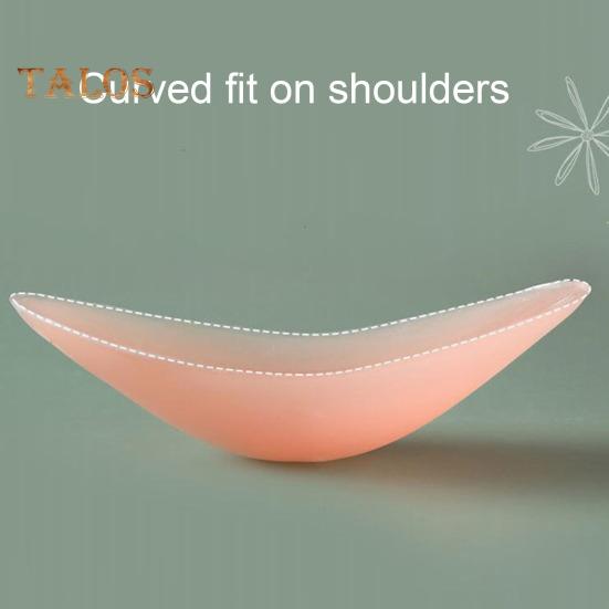 1 Pair Shoulder Pads for High Low Shoulders 3D Self Adhesive Silicone Anti-Slip Sponge Shoulder Push-up Pad Sweat-proof Smooth Curves DIY Clothes