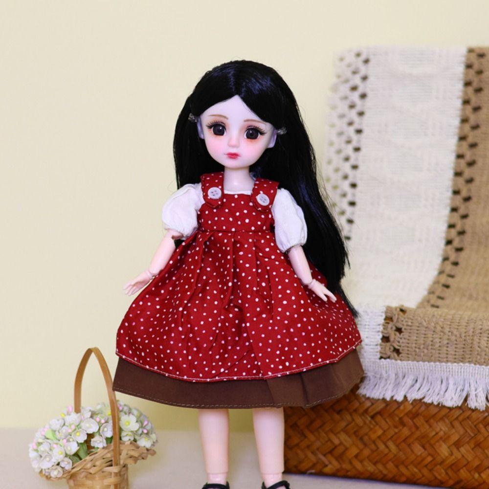 1/6 SD 30cm Bjd Doll with Clothes Attractive Eyes Princess Makeup Ball Joint Doll Toddler