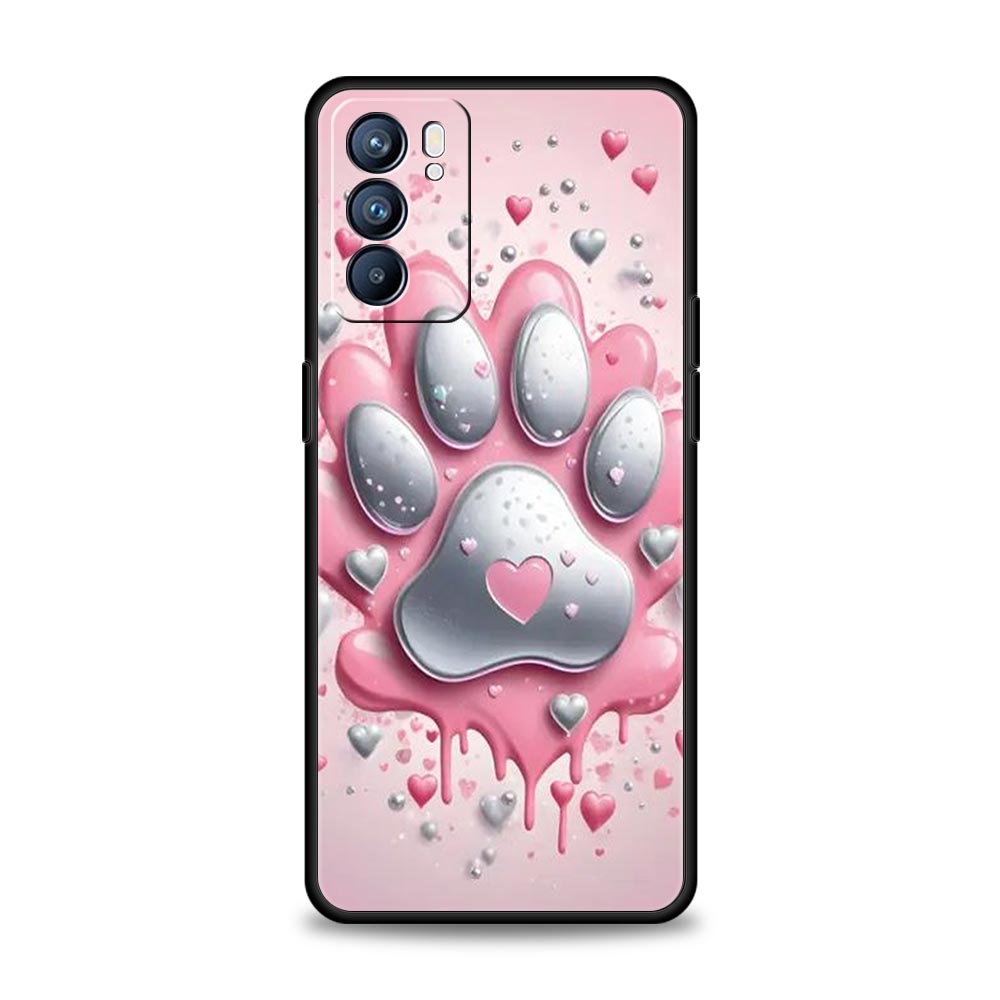 Og Paw Print Aesthetics Phone Case For Oppo Reno 13 12 11 10 7 F Find X5 X6 A98 A80 A79 A78 A57 A54 A31 A17 Pro Soft TPU Cover