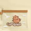 Cartoon Capybara Document Bag PVC Information Pack Test Paper Storage Bag A4 File Bag  Student