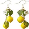 Personalisierte Zitronenohrringe mit langer Quaste Sommerfrucht Hängeohrringe Vielseitiger böhmischer Schmuck Geschenk für Frauen