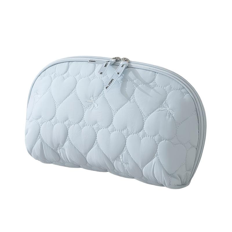 7l Large Capacity Quilted Heart Shape Partition Toiletry Bag Portable Butterfly Embroidery Travel Makeup Bag Multi Grid Storage