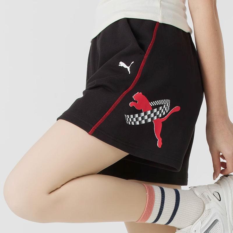 Puma Fashionable Versatile Breathable Lace-Up Shorts Women Shorts Black 633083-01