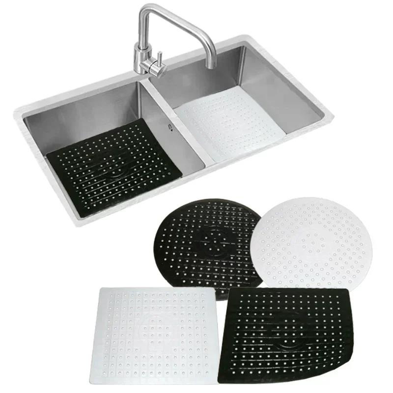 Kitchen Table Anti Slip TPR Sink Mat - Heat Insulation Dish Protector Non Slip Bathroom Accessories Useful Home Decor