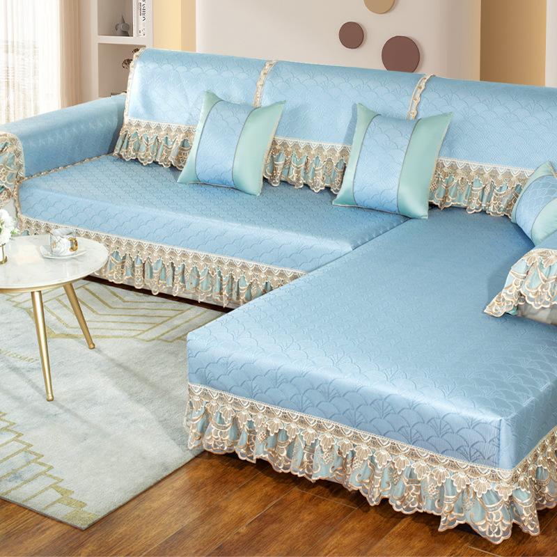 Poduszka na sofę z jedwabiu lodowego, letnia fajna mata, narzuta na sofę All Inclusive, mata rattanowa, poduszka na sofę, letnie antypoślizgowe oparcie, ręcznik na sofę