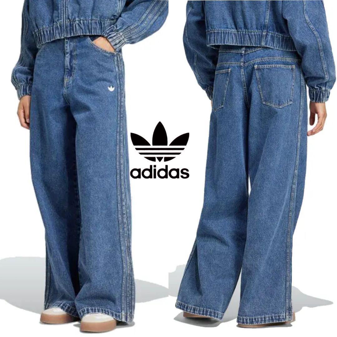 

[Б/У] Популярные и распроданные джинсы-баллоны Adidas, свободные и широкие, синие, размер XL, унисекс