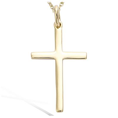 [N5368] - Gold Plated 'Cross' Pendant - 28x16 Mm