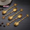 Retro Metal Coffee Spoon Ice Cream Cake Dessert Spoon with Dragonfly Branches Leaves Design Kitchen Tableware Gadgets