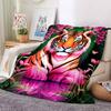1 st Tigermönster, Blommig filt, Pläd för soffa, säng, resor, Tryckt filt med mjukt och varmt tyg yy250918139
