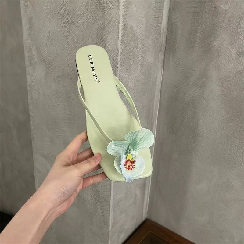 Жіночі шльопанці у феєричному стилі, вечірній бриз, пляжні сандалі у формі пелюсток, капці з відкритим носком та плоским підошвою