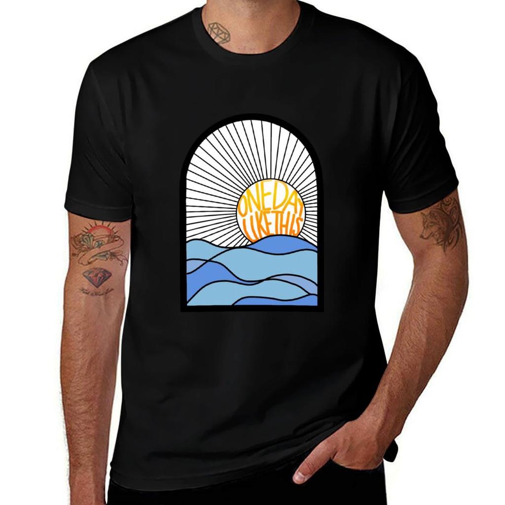 One Day Like This Elbow Sunrise Art TShirt Running Gym Short Sleeve Sports Tee TShirt