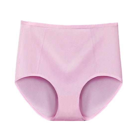 Women High Waist Cotton Underwear Tummy Control Solid Color Stretch Breathable Ladies Full Coverage Brief Panties Underpants