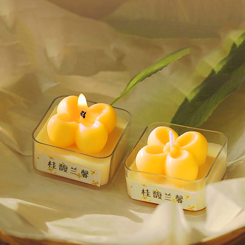 2PCS Small Candles Scented for Wedding Decoration Heart Pink Blossom Baby Christening Tealight Candle Mini Flavoring Souvenir