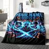 Name Custom Horror Themed Print Flannel Blanket High Quality Warm Comfortable Cover for All Seasons Perfect for Gifts Home Decor
