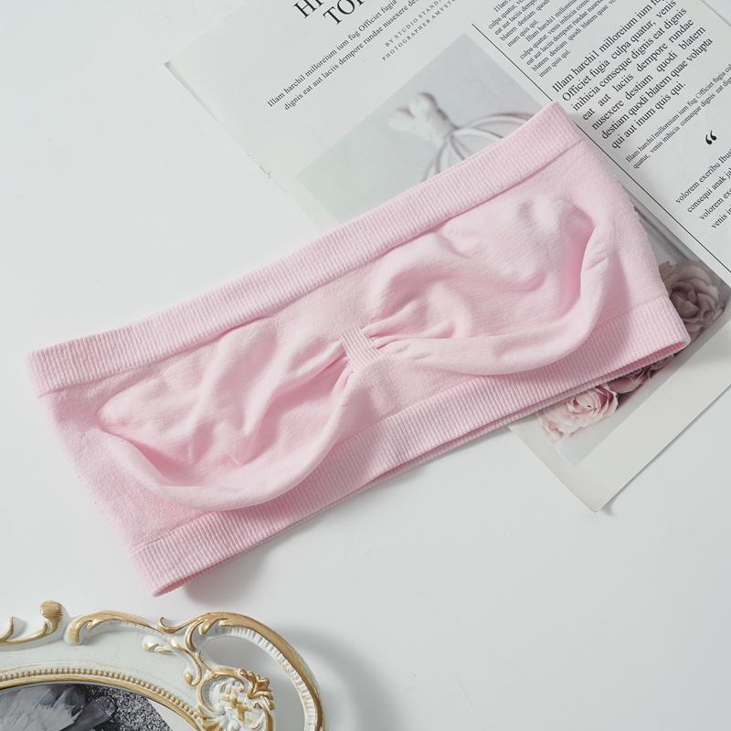 Summer Breathable Strapless Crop Top Women Invisible Chest Wraps Tube Tops Soft Comfort Bra Female Intimate Hollow Out Brassiere