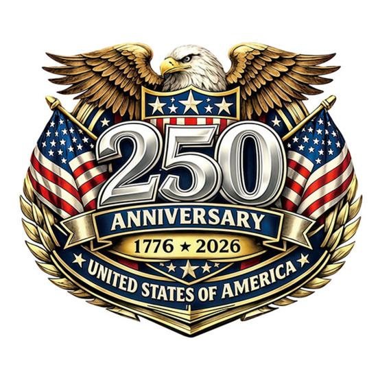 Наклейка Флаг США к 250-летию Патриотическая 1776-2026 250 Лет Америка Автомобильный Декаль Независимость A