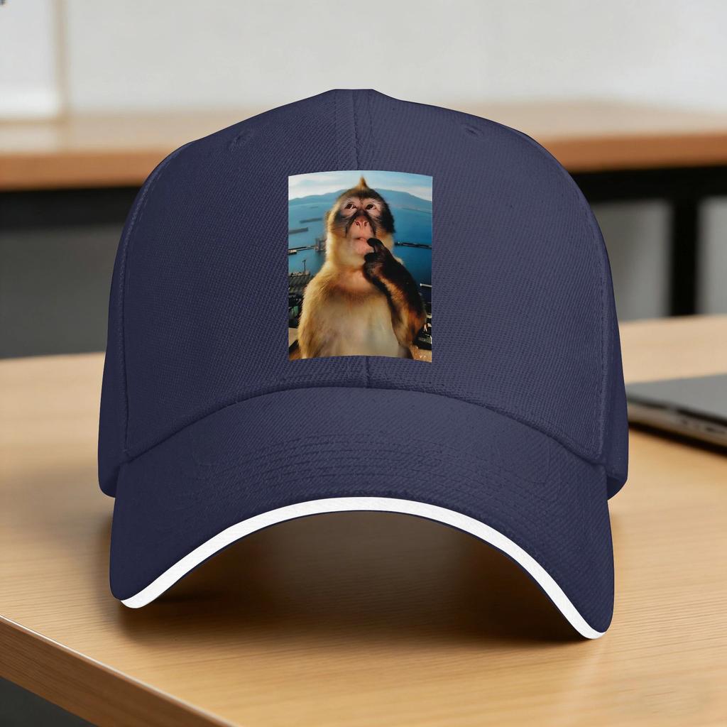 Wait Im Goated Funny Thinking Monkey Baseball Cap FeUnisex Unisex Print Trucker Hat Summer Yk Funny Hunting Camping Baseball Caps