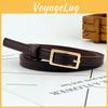 Minimalist Pu Leather Waist Belt For Women With Rectangular Design Buckle