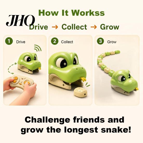 Parent-Child Interactive Snake Toy 1/2 Sets Remote Control Magnetic Toy, 2 Players Competitive Eating Itself for Toddlers Boys Girls Electronic