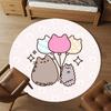 1pc Pusheen, Balloons Round Chair mat Area Rug - Non-Slip, Floor Mat for Office, Bedroom, home decor Christmas Gift p0811237