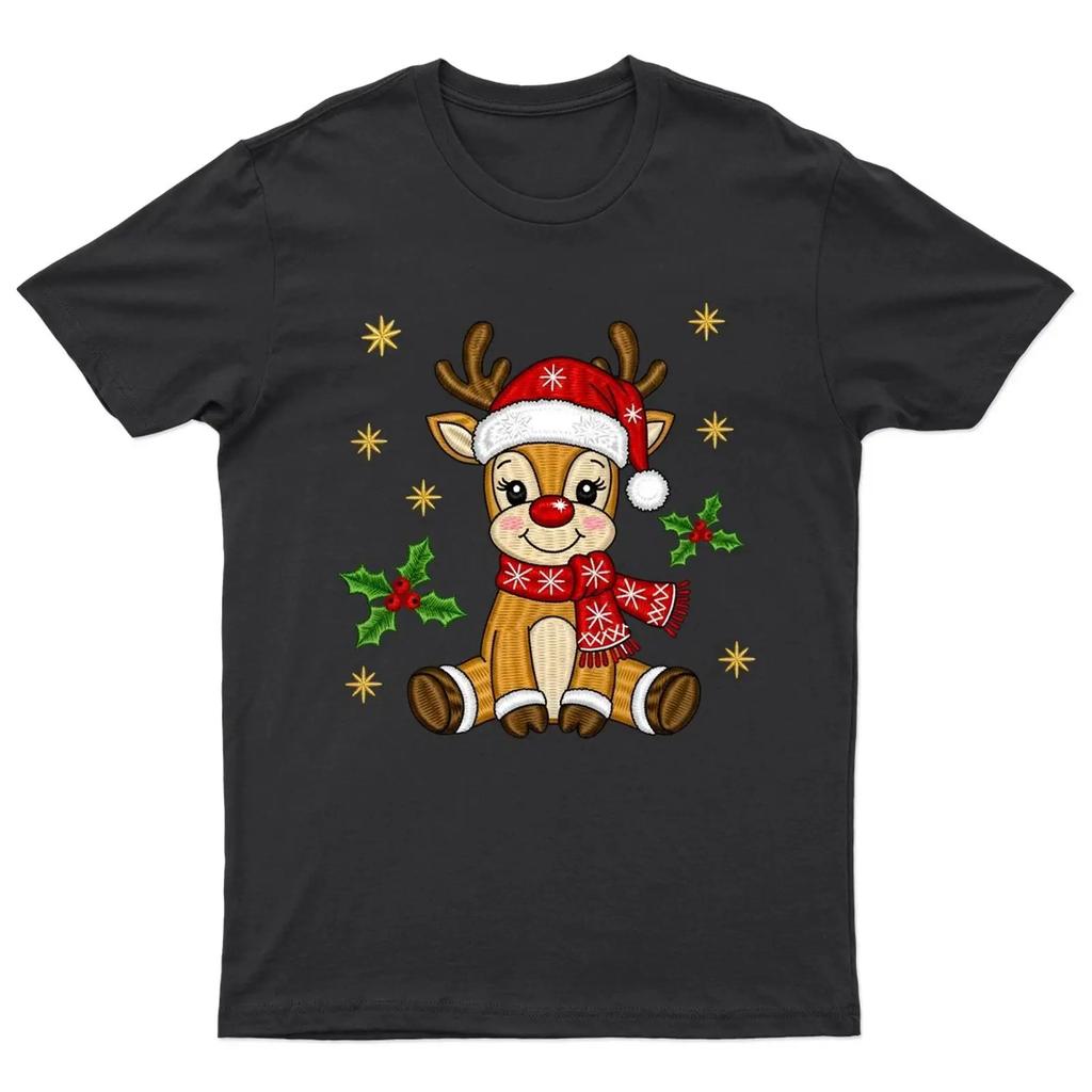 Reindeer Christmas Holidays T Shirt Retro Funny Unisexs Vintage Slightly Unisex Top For Everyday Wear Comfortable Soft