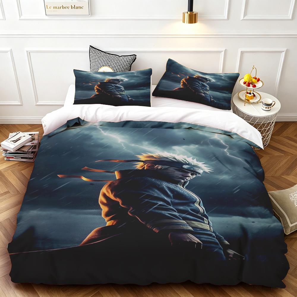 Child Duvet Cover Set Naruto Cartoon Quilt Cover Bedding Set Soft and Comfortable for Bedroom Gifts Queen King