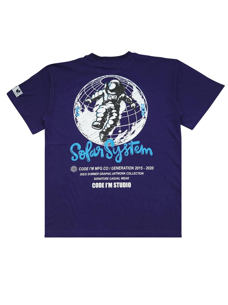 Code Iam Astronaut Print Oversized Short Sleeve T-Shirt Purple Purple/L