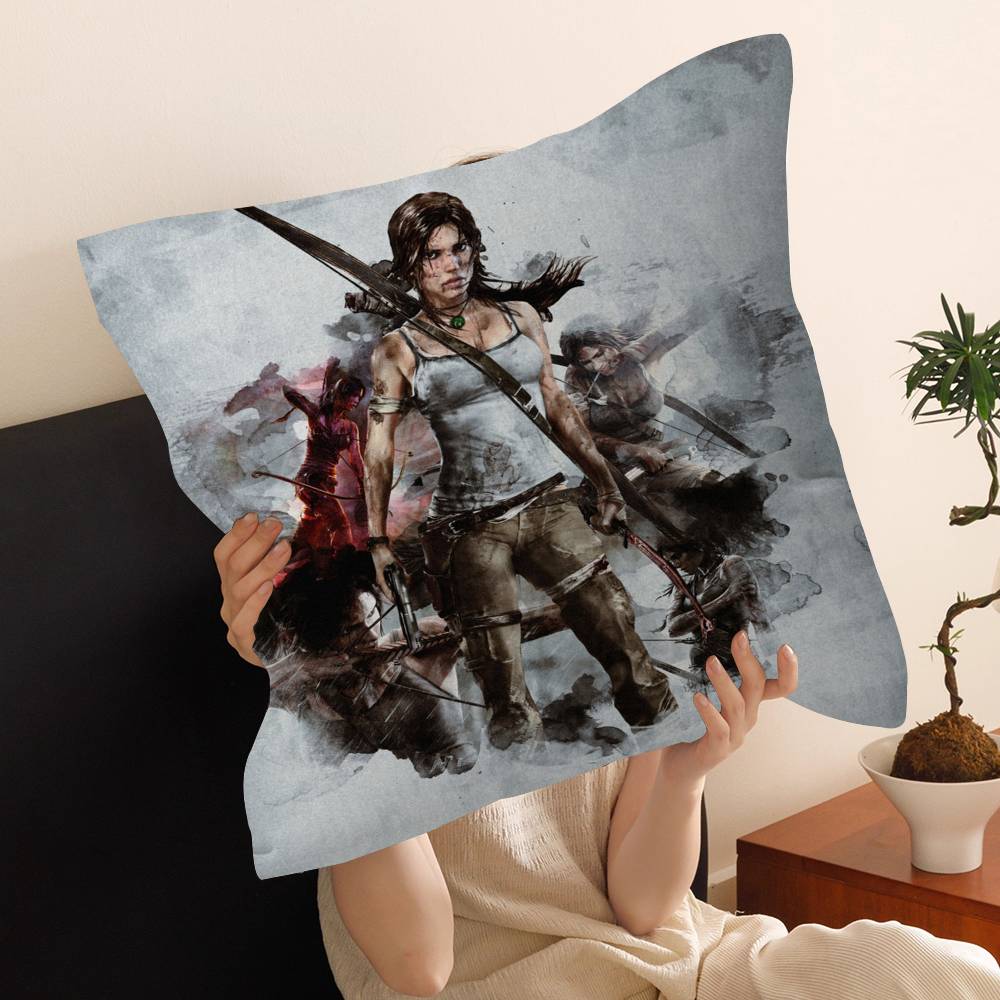 Tomb Raider Anime Pillow Cushion Cover Pillowcase Living Room Sofa Home Decor