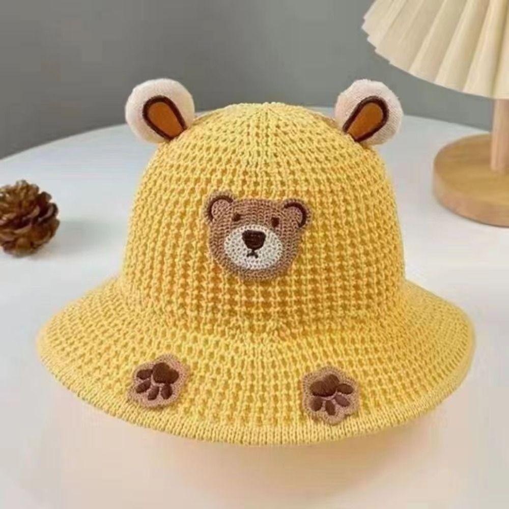 Cartoon Bear Children Sun Hats Sunshade Sunscreen Fisherman's Hat  Girls And Boys