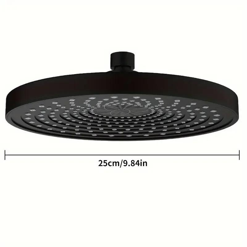 

25cm Top Spray Large Water Volume Booster Shower Head Pressurized Single Head Home Bathroom Shower Head Set чёрный