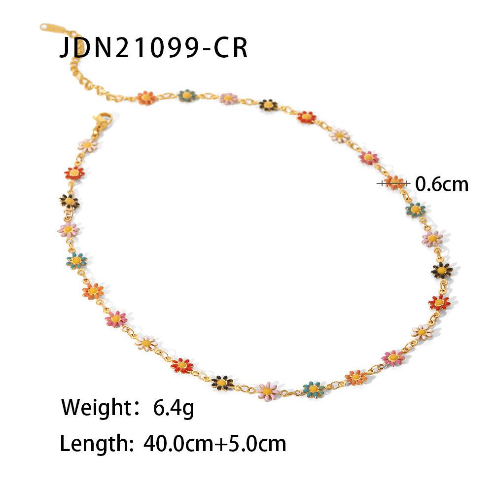 Uworld Temperament Heart Pendant Chain Necklace for Women Stainless Steel Stylish Choker 18 K Jewelry Waterproof Party Gift