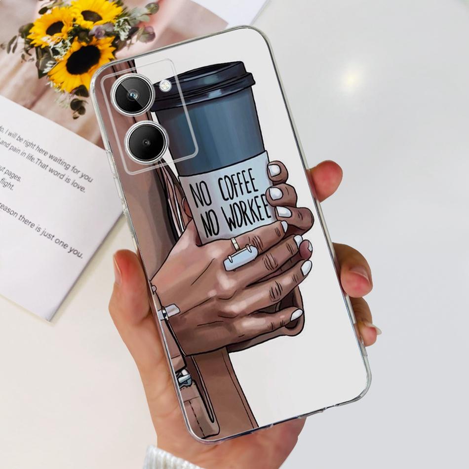 Cute Flower Cat Painted Case For Realme 10 / Realme 10 Pro / Realme 10 Pro+ Soft Silicone TPU Cover For Realme10 4G 10Pro Plus