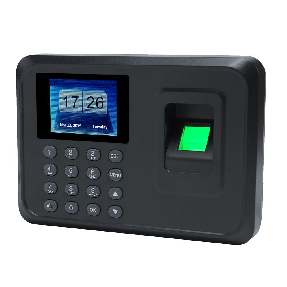 Intelligent Biometric Fingerprint Password Attendance Machine Employee Checking-in Recorder 2.4 Inch   LCD Screen   5V Time Attendance Clock
