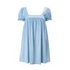 European and American women's clothing, spring new French court sweet girl style square neck bubble sleeve loose dress