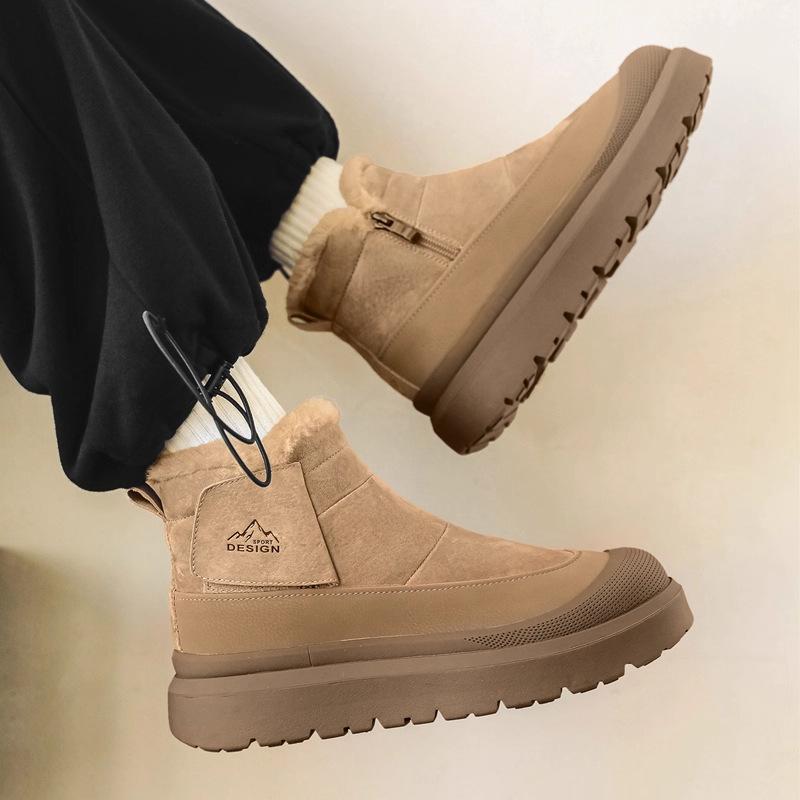 Unisex Short Snow Boots Men Women Winter Warm Faux Fur Lined Ankle Booties Non‑Slip Rubber Sole Casual Winter Shoes
