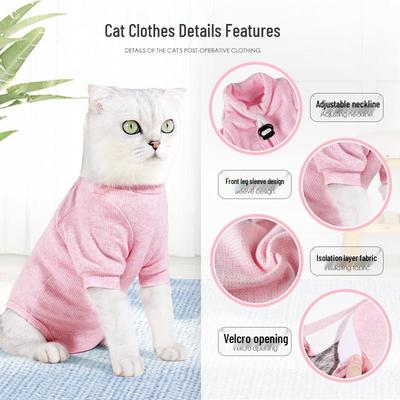 2026 Cross-Border Cat Post-Op Velcro Rehab Suit: Double Leg, All-Season, Breathable, Sterilized