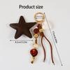 Bag Charm Keychain With Star Pendant Beaded Cord and Gold Tone Detail for Keys Daily Bags Purse Decoration and Daily Carry Styling Use