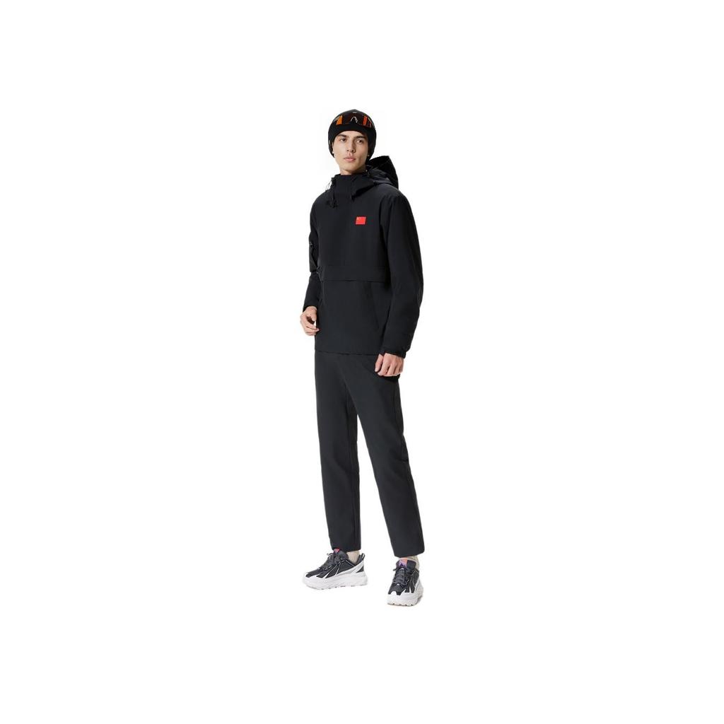 Anta Champion All-Weather Series National Flag Woven Sports Hoodie Men hoodies Basic-Black 172350601-2