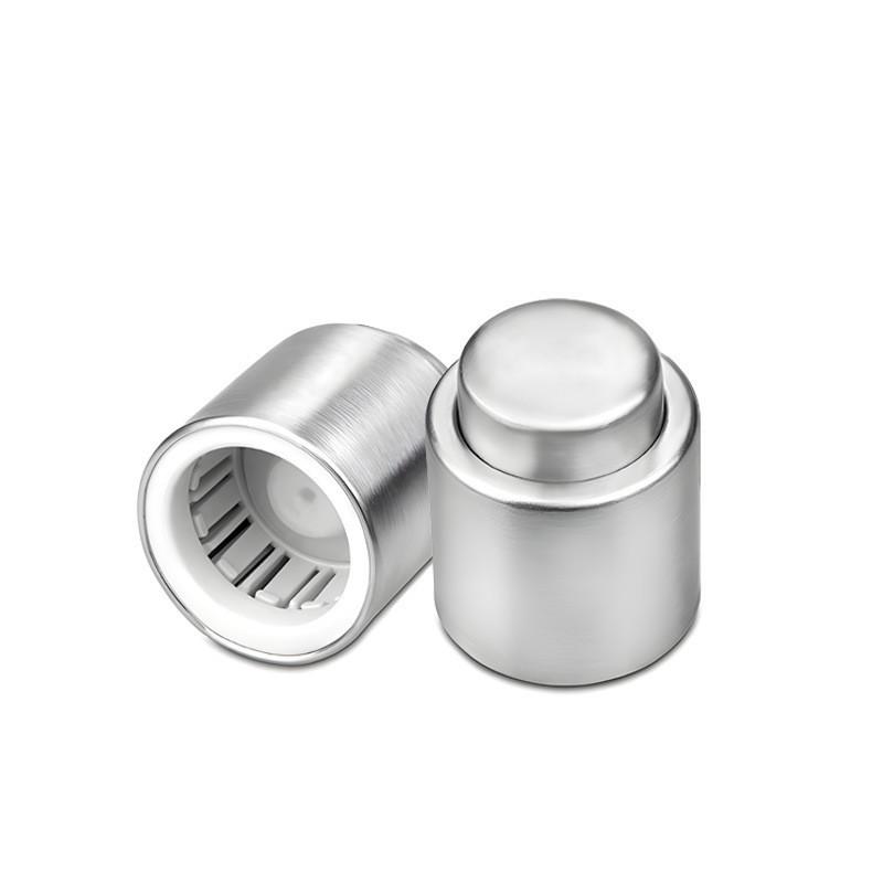 Red Wine Vacuum Stopper with Scale - Press-Type Seal for Freshness