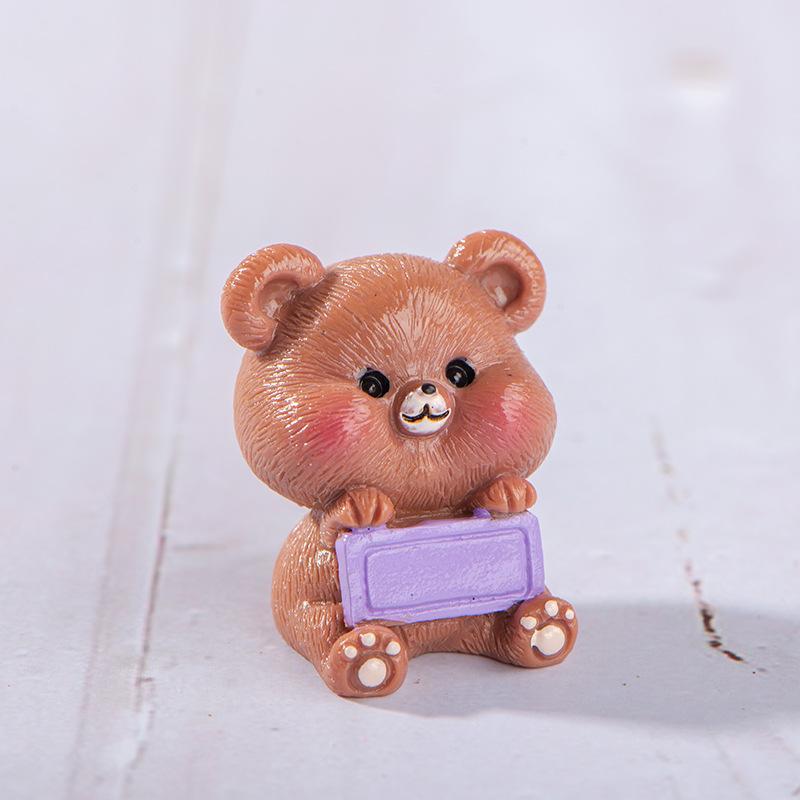 Cartoon Cute Card Small Rabbit Bear Piglet Kitten Animal Small Decoration Micro Landscape Desktop Car Decoration