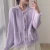 Women's Fashion Casual Solid Color Print Autumn Winter Long Sleeve O-Neck Sweaters