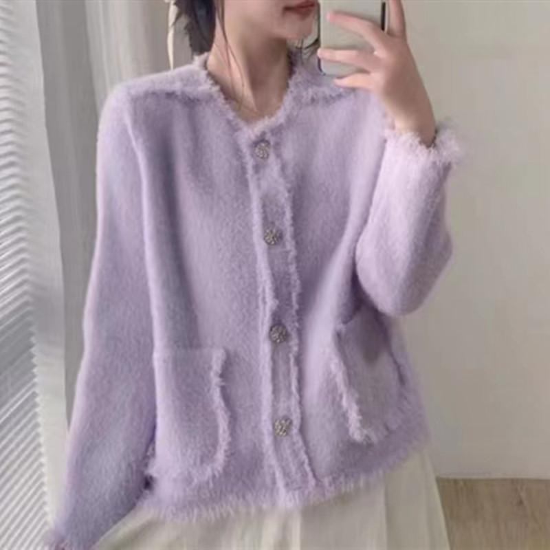Women's Fashion Casual Solid Color Print Autumn Winter Long Sleeve O-Neck Sweaters