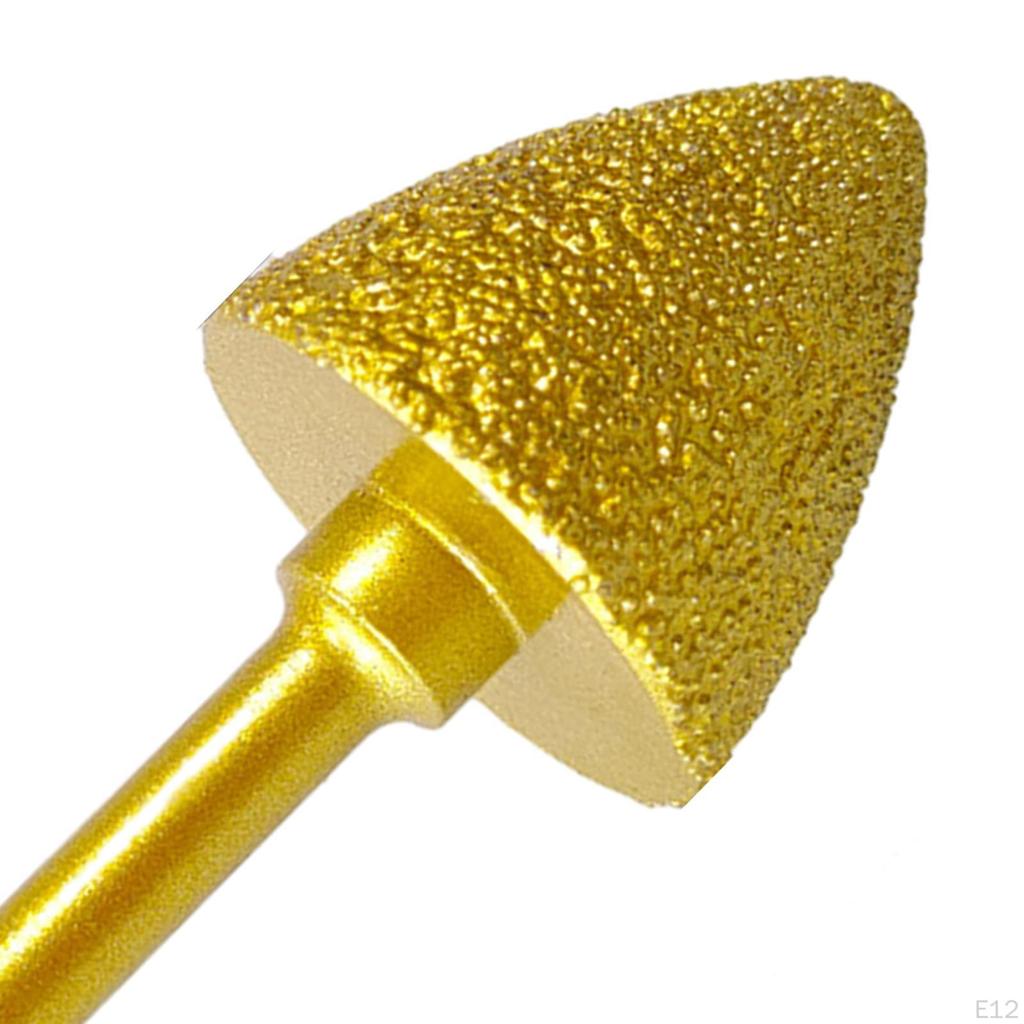 Diamant-Schleifkopf-Burr, 6 mm Schaft, Drehwerkzeug, Stiftspitze für DIY-Steinschnitzerei