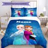 3pcs Custom Name Elsa Bedding Set Duvet Cover Closure Includes 1 Duvet Cover & 2 Pillowcases, Soft and Comfortable for All Seasons.