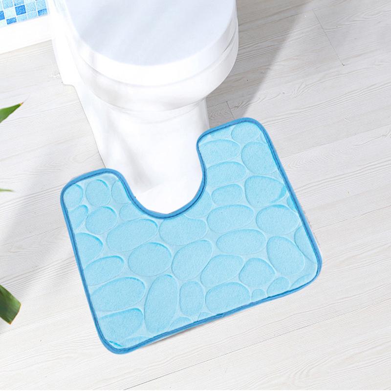 Toilet Door Mat Carpet Mat Toilet Floor Mat U-shaped Floor Mat Water Resist Mat Toilet Bathroom Moisture-wicking Non-slip Mat