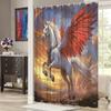Majestic Winged Horse at Sunset Shower Curtain - Water-Resistant, Easy to Clean, Adds a Fantasy and Dramatic Touch